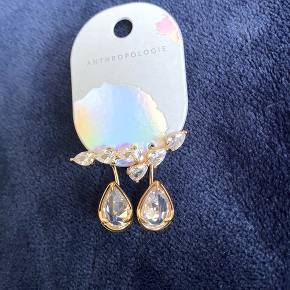 🌷ANTHROPOLOGIE CZ TEARDROP EARRINGS🌷 - Picture 2 of 4